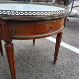Table basse bouillotte ancienne plateau marbre style louis xvi