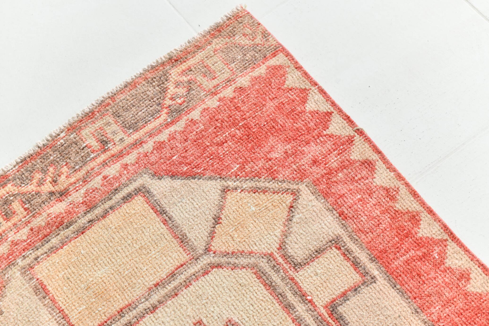 Turkish Classic Oriental Style Red Vintage Runner Rug, 87x379Cm