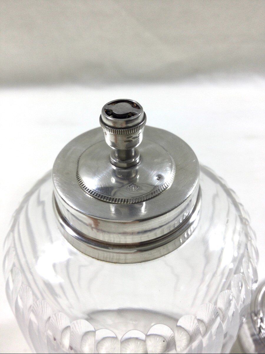 Crystal and silver toilet bottle Saglier Frères