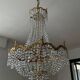 Balloon chandelier in bronze and crystal pendants