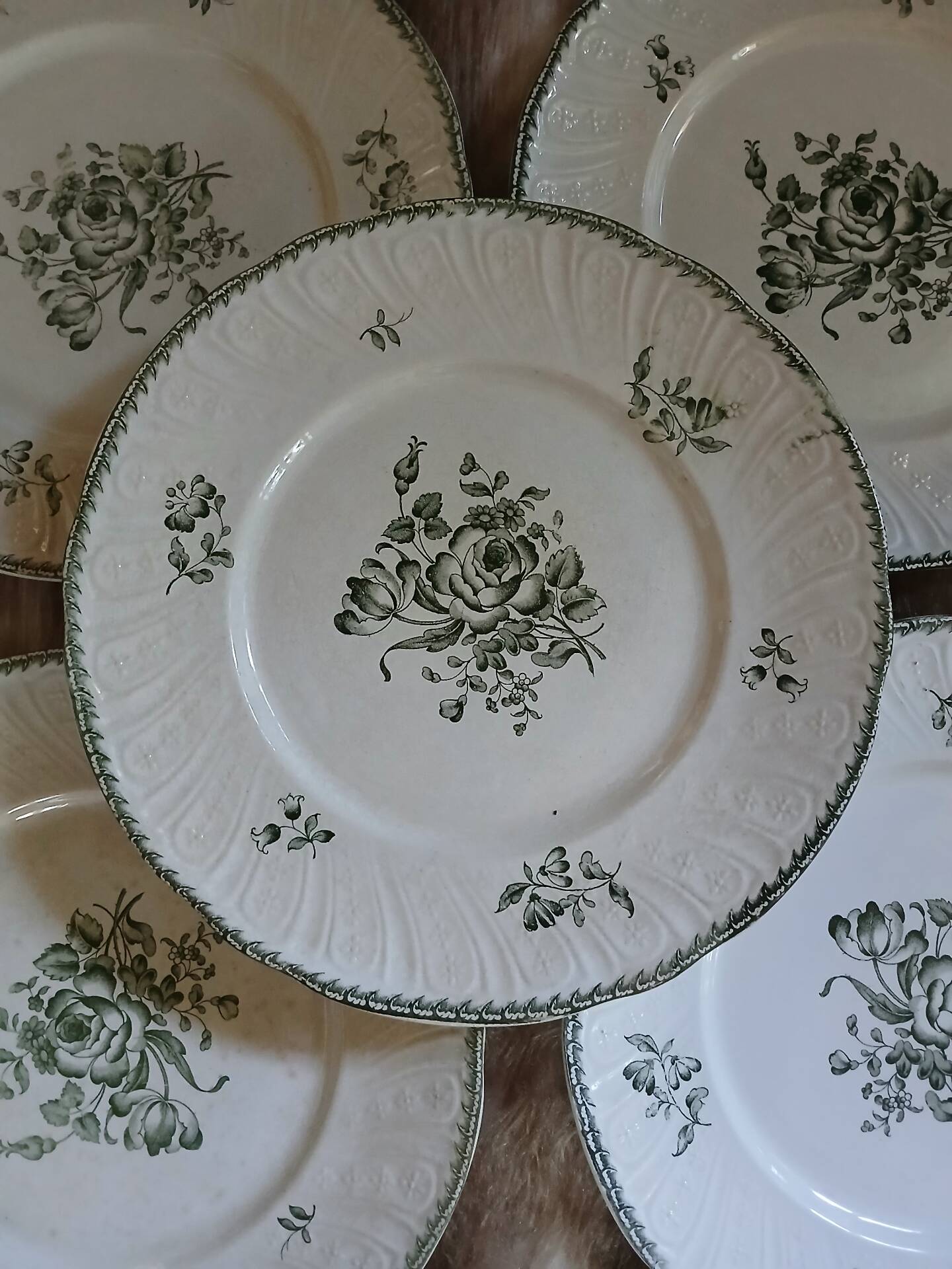 9 assiettes anciennes en Terre de fer "Strasbourg "