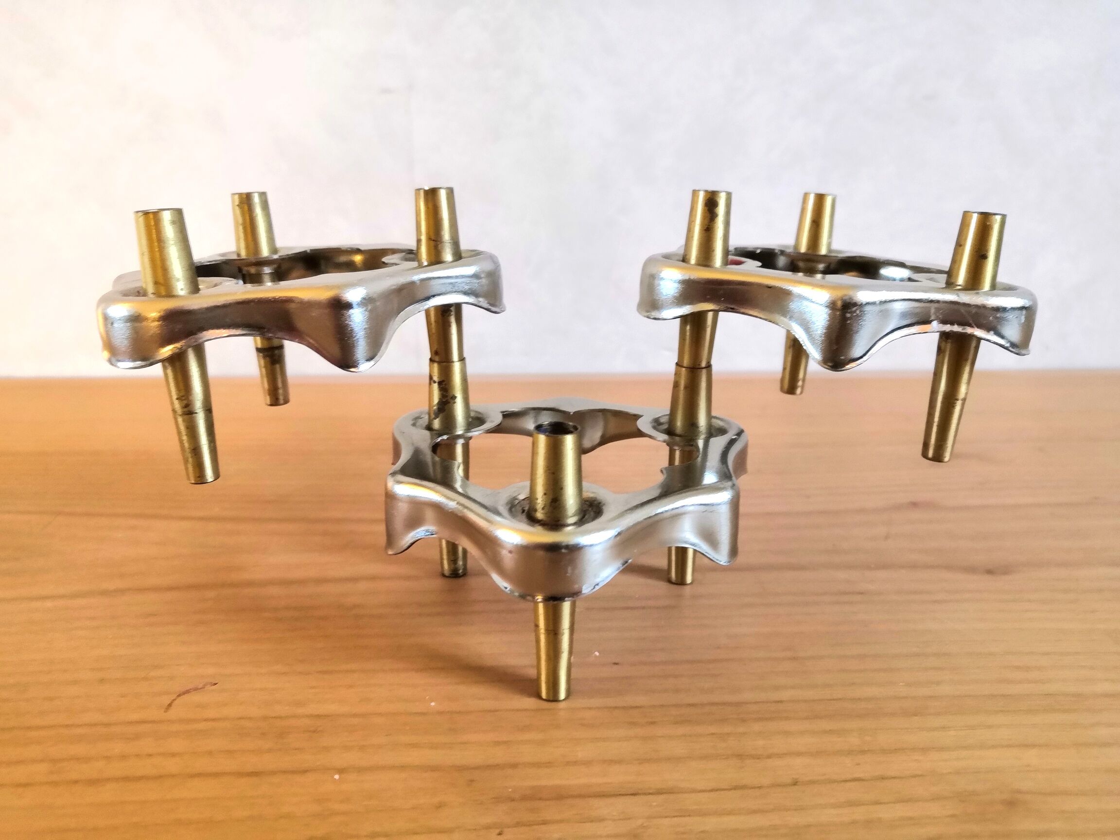 3 bougeoirs design années 70