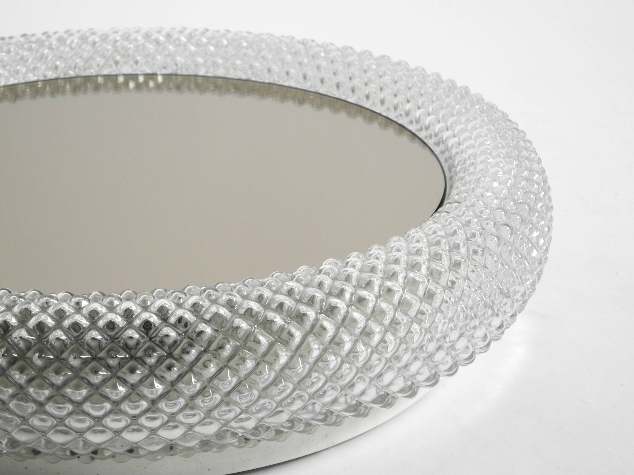 Stunning 1960s illuminated Limburg crystal glass wall mirror