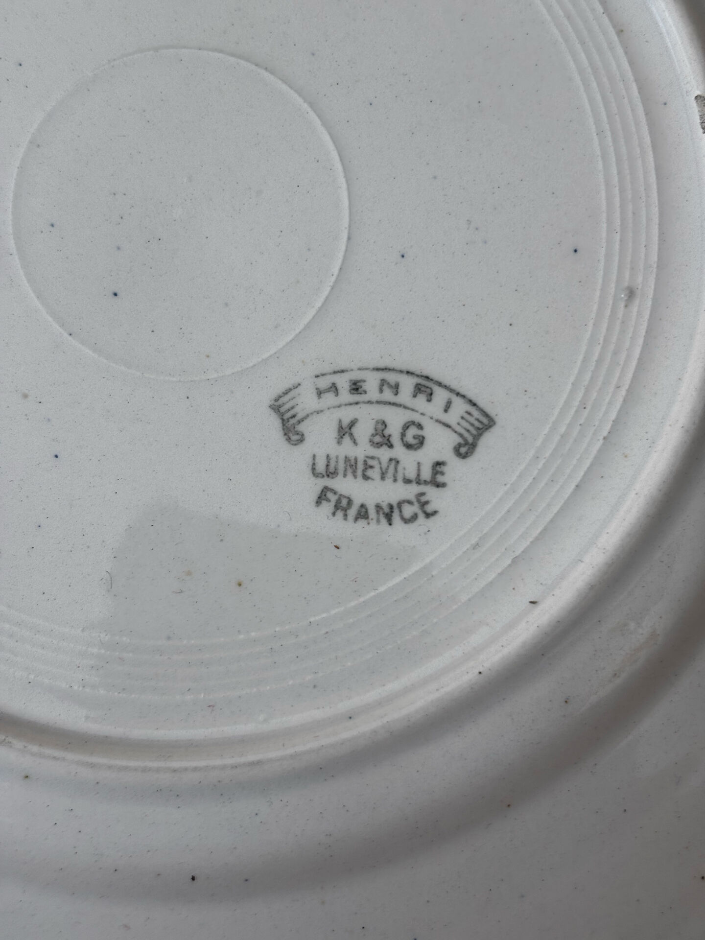Old flat plate KG Luneville Henri