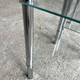 2 vintage 1980 rectangular sofa ends 2 translucent trays round tube