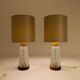 Lampes de table Midcentury Orrefors teck et verre Suède