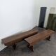 Rustic bench in solid oak with a small dowel size.