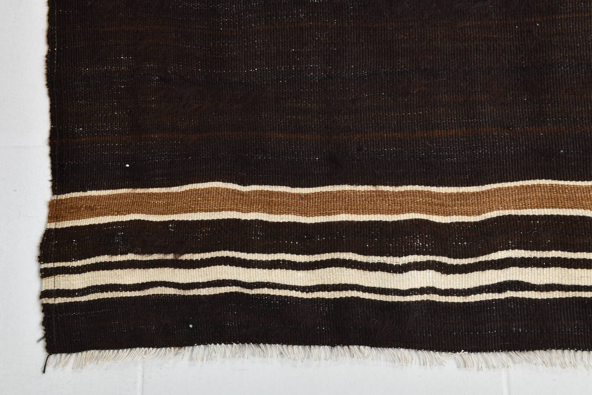 Dark Brown Beige Aesthetic Vintage Rug, 135x165Cm