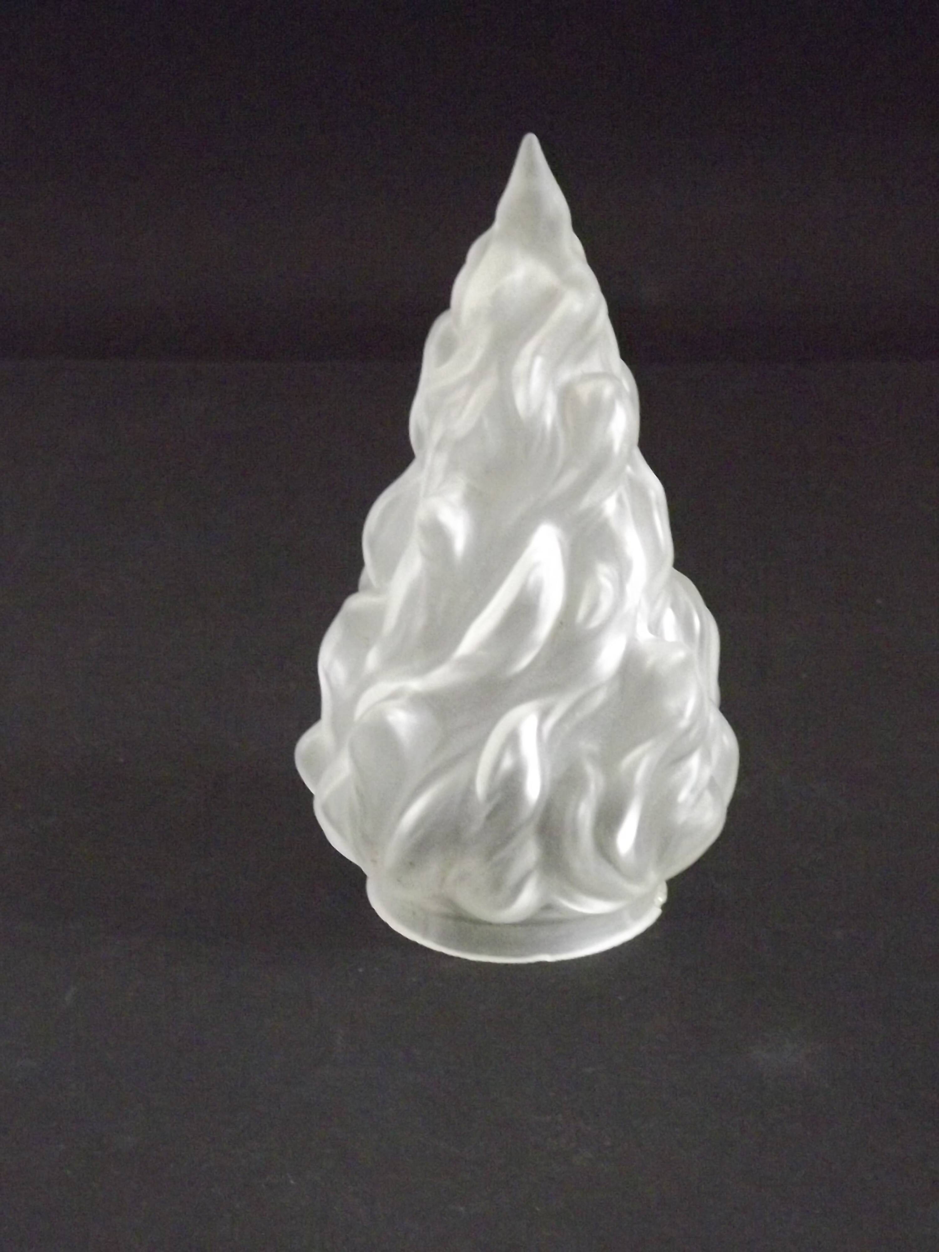 French Art Deco Opaque Glass Flame Shade • Vintage Lamp Shade Replacement