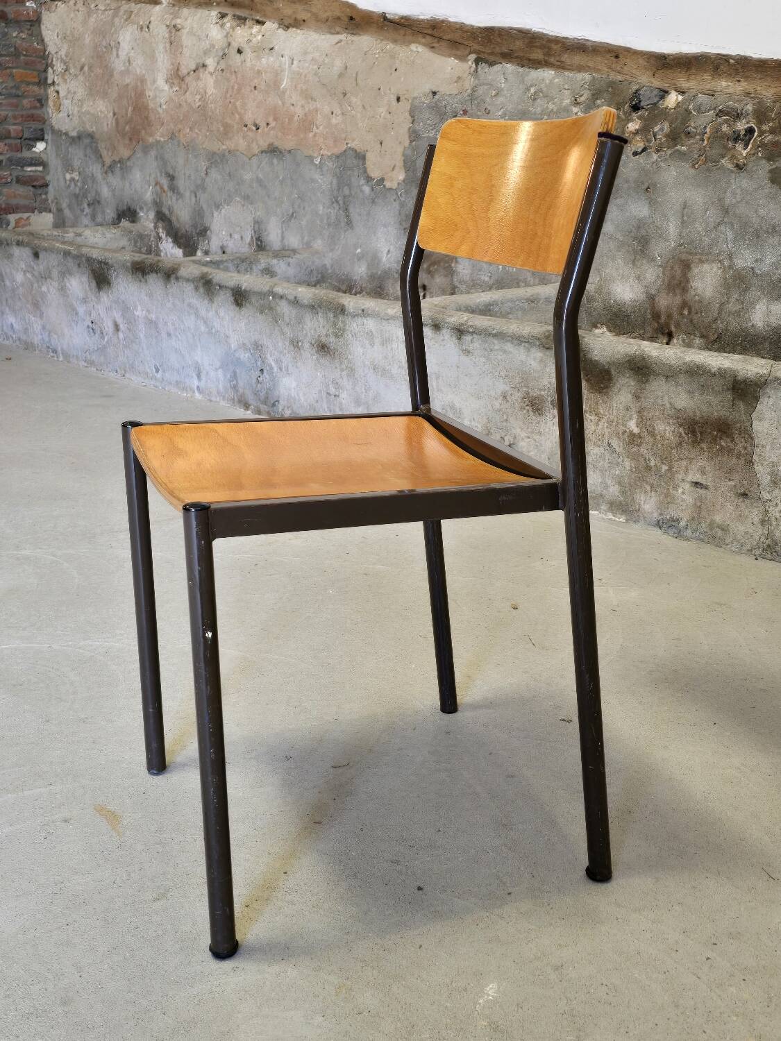 Designer wood and metal chair