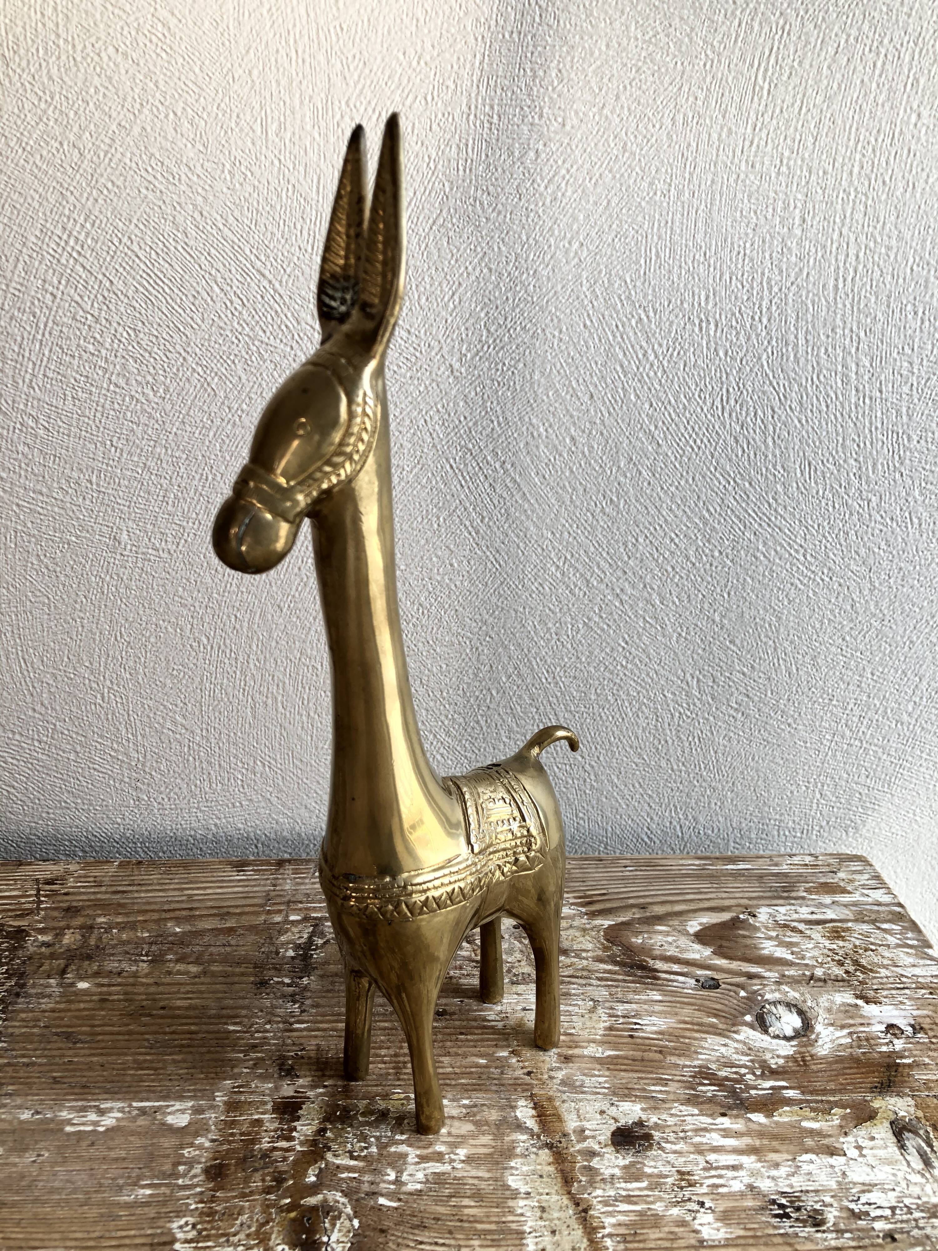 Brass donkey figurine