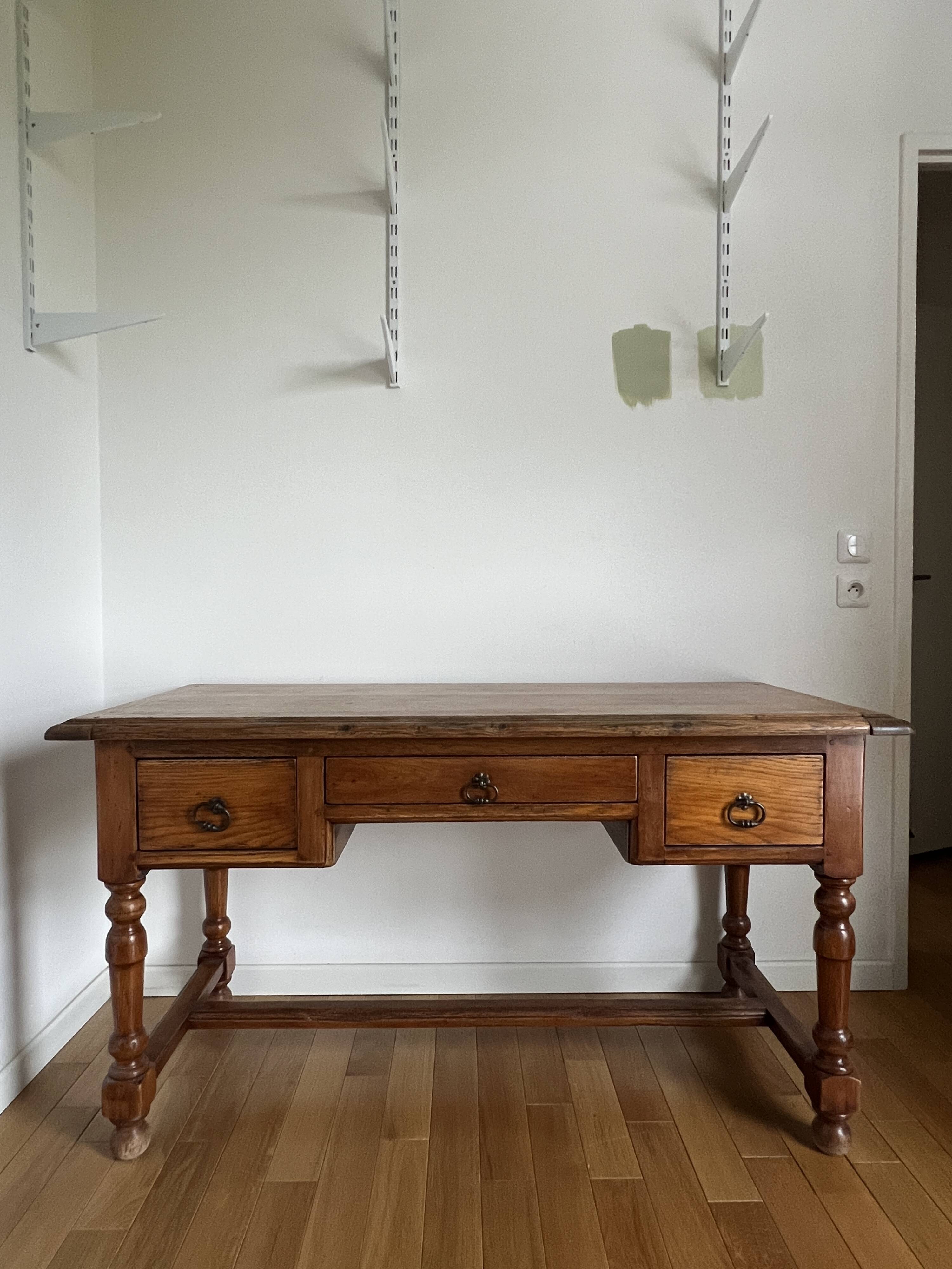 Solid wood desk