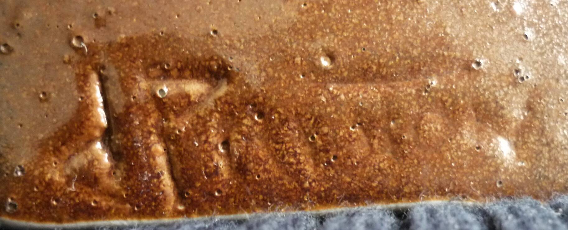 Glazed ceramic vase, unique piece, signed D. Prioton, shell neck