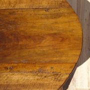 Ancienne table console en noyer, pieds en cuillère de miel