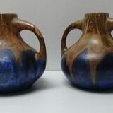 Paire de vases art déco en grés de Gannat de G. M éténier