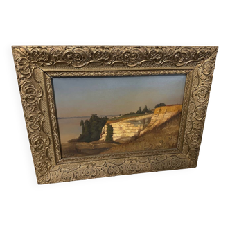 Oil on canvas view of the Gironde