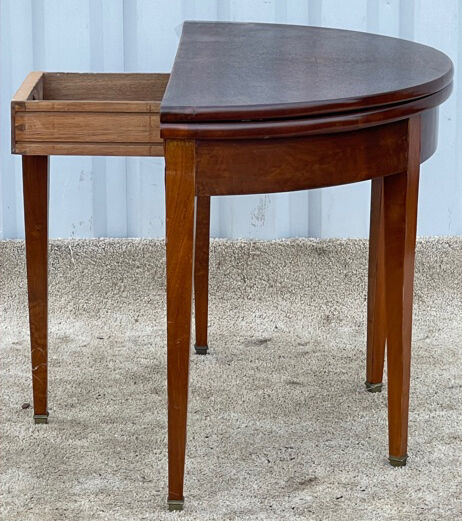 Mahogany veneer half-moon table