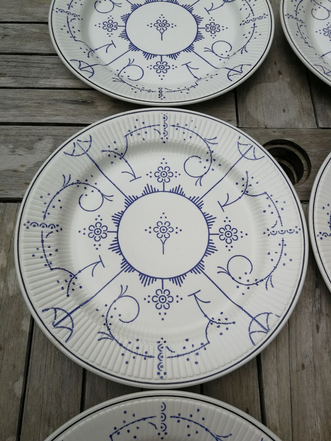 Set of 6 flat plates Copenhagen Royal Boch