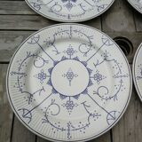 Set of 6 flat plates Copenhagen Royal Boch