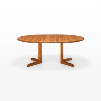 Table à manger extensible en chêne massif par Niels O. Møller, années 1960