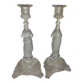 Pair of antique Catholic candlesticks