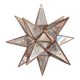 Metal and mercury glass star pendant lamp - 18 branches