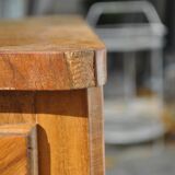 Rustic Louis XV hairdresser in cherry wood, functioning as a desk.