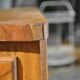 Rustic Louis XV hairdresser in cherry wood, functioning as a desk.