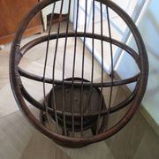 Vintage set of 2 swivel chairs in bamboo and rattan - Papasan shape