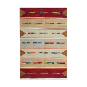 Contemporary kilim rug handmade wool rug 188 x 120 cm