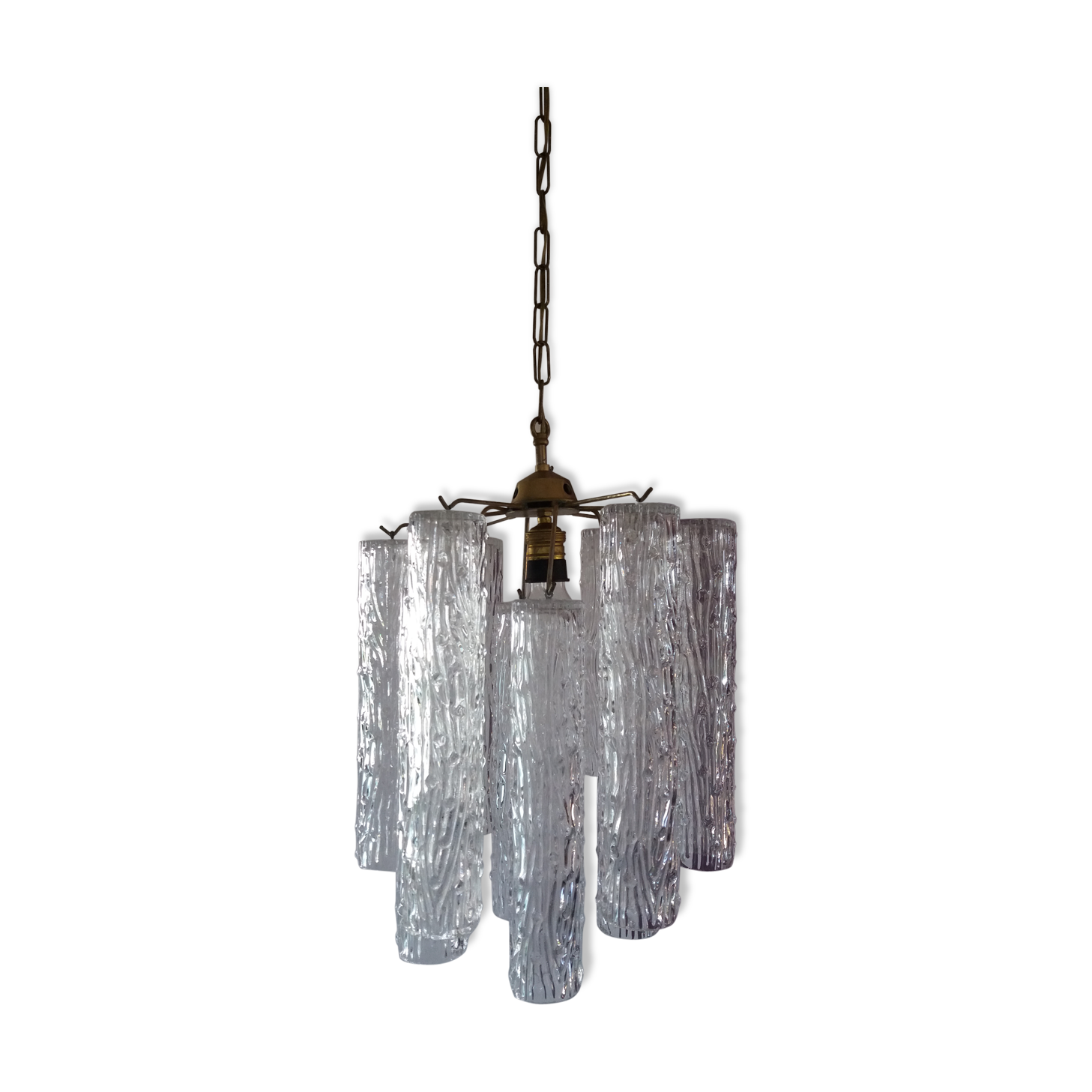 Murano glass chandelier "Tronchi" style 60's Venini style