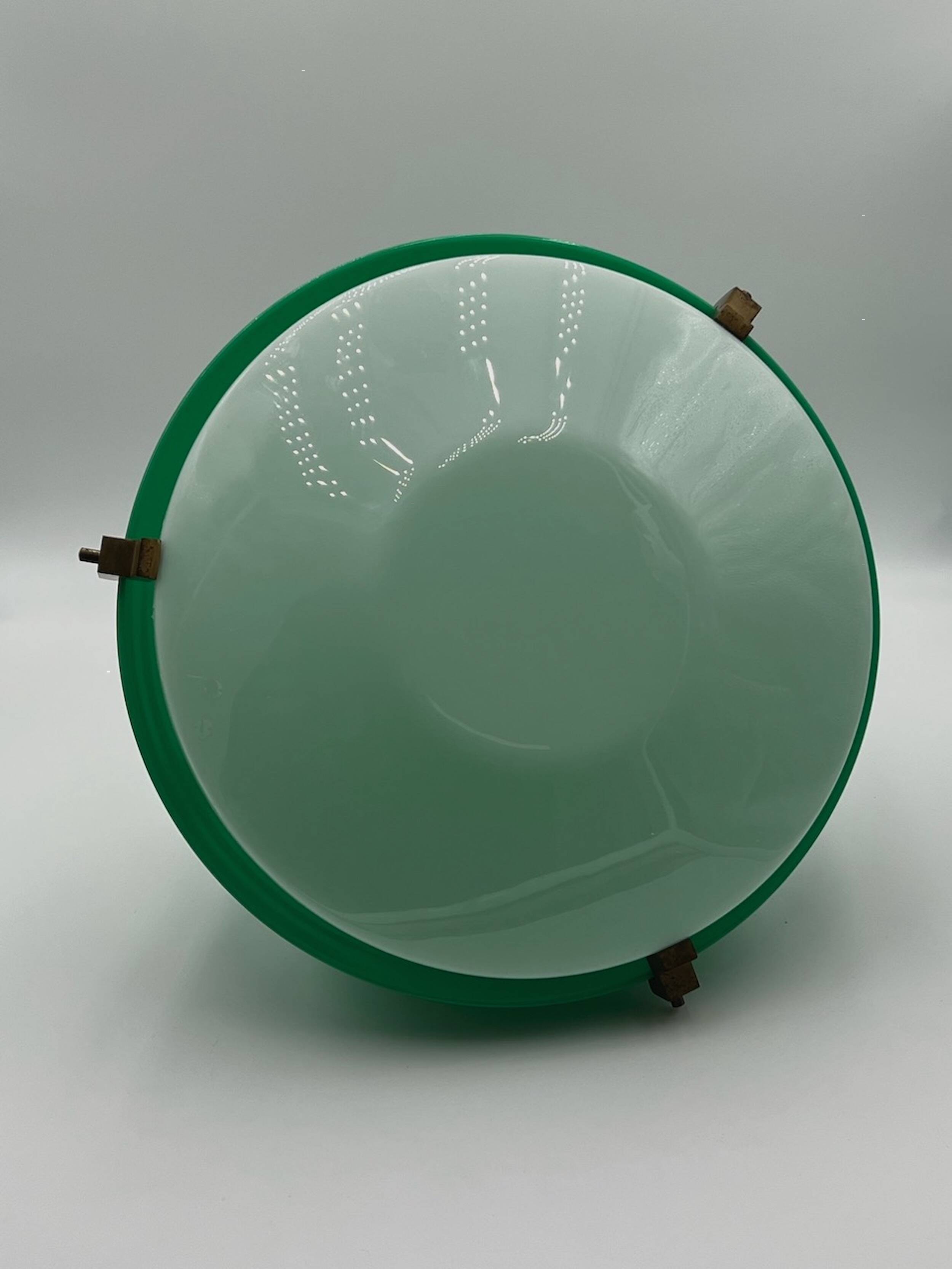 Suspension en acrylique vert vintage Italie, années 60