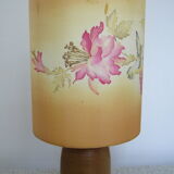 Sandstone lamp with silk shade