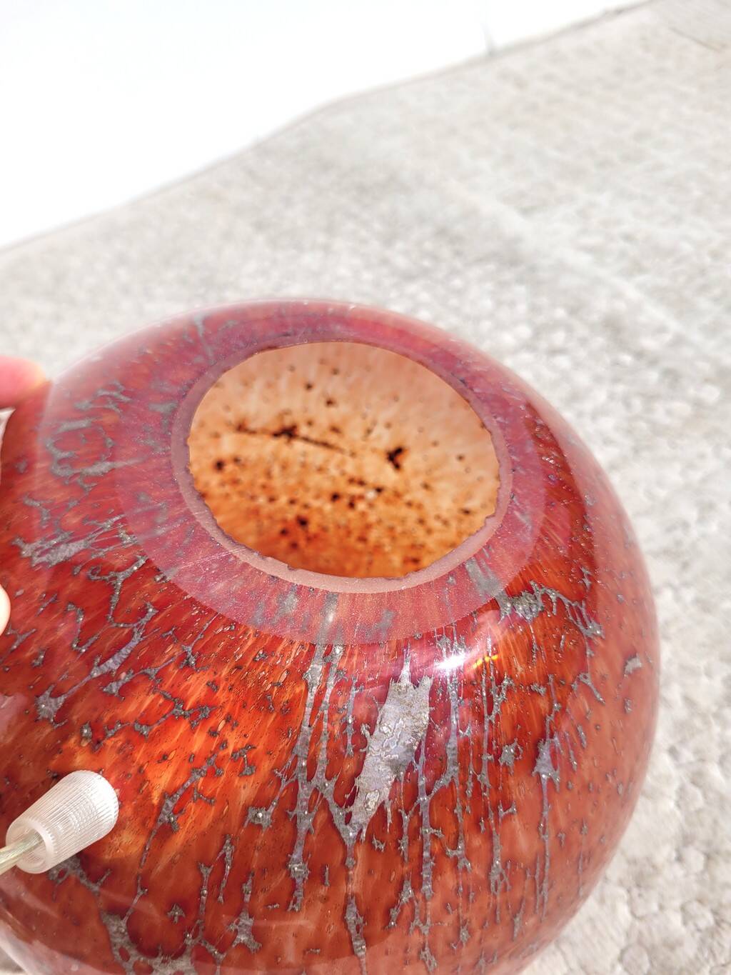 Bruno Evrard blown glass ball lamp