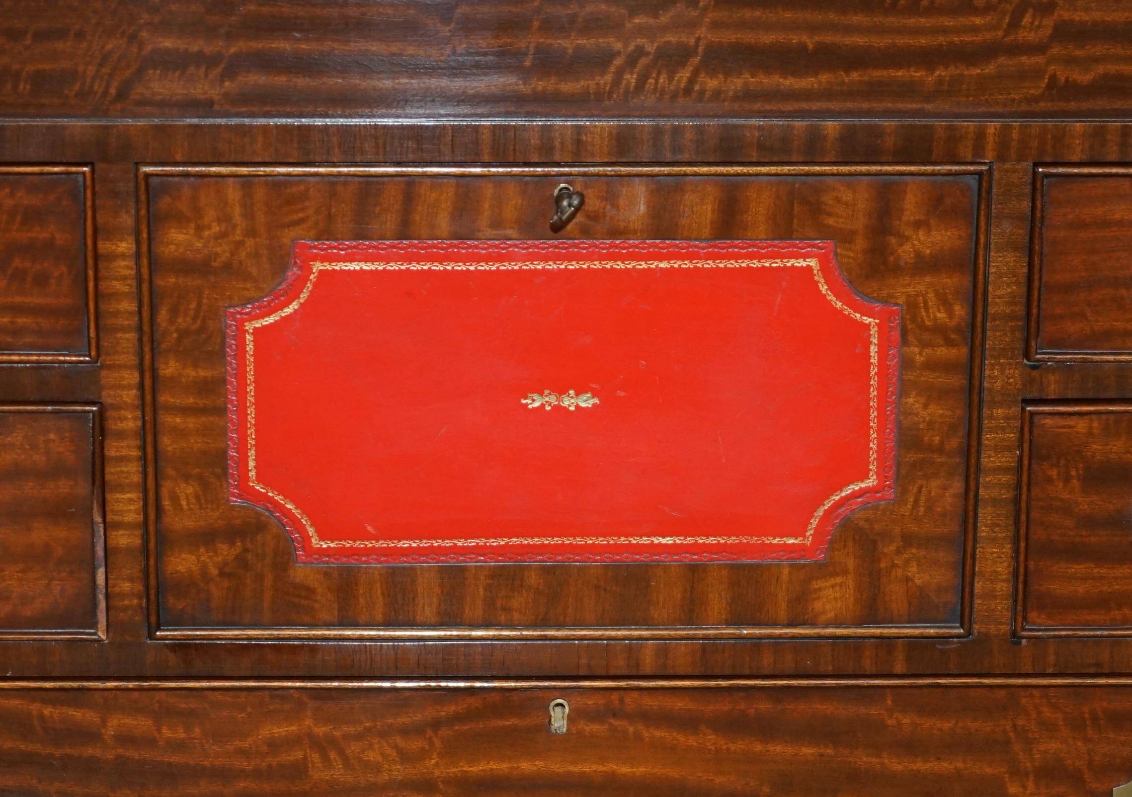 Vintage military commode FINE hardwood, brass and leather.