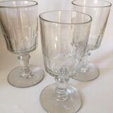 3 old faceted glasses