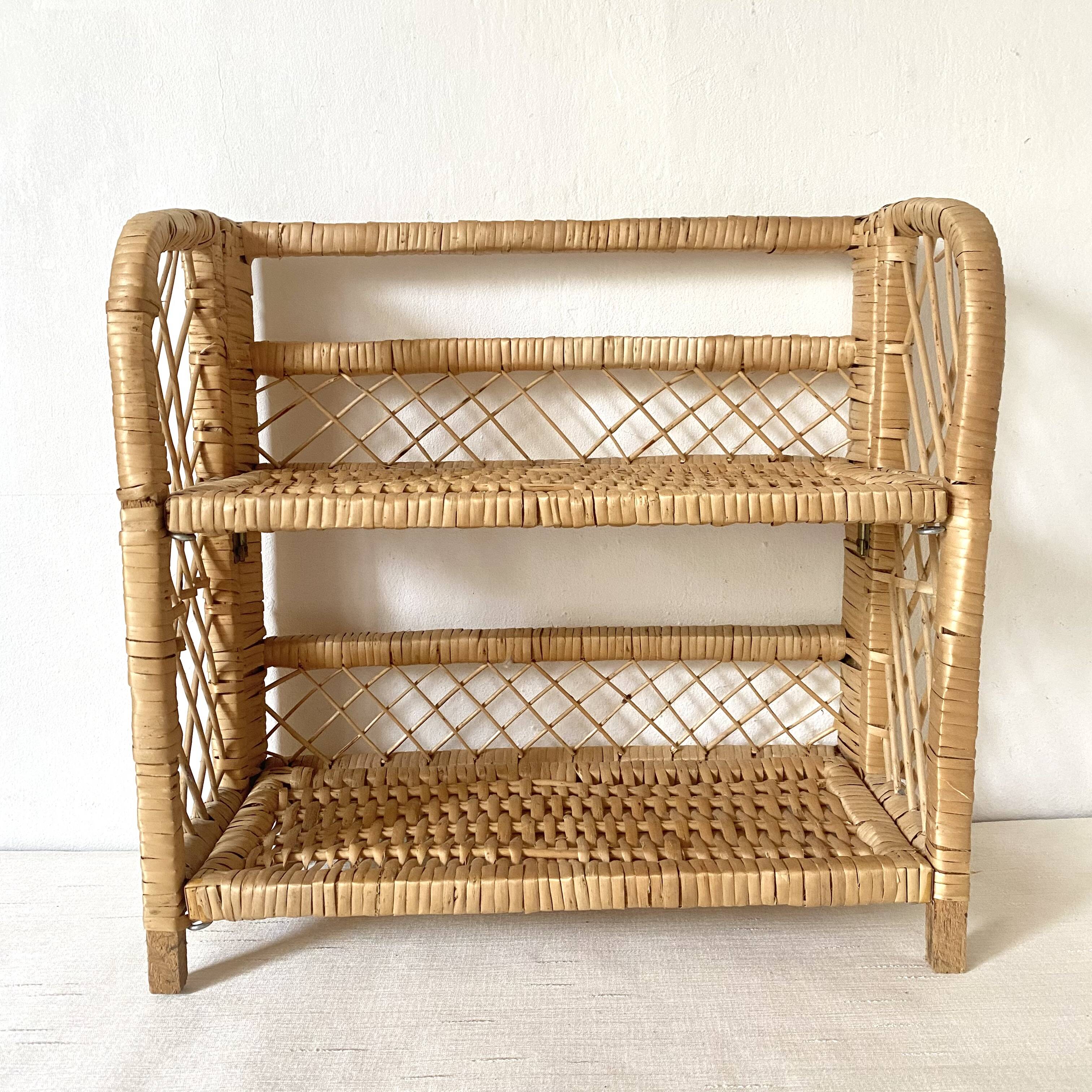 Vintage rattan shelf