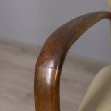 PAIR OF VINTAGE 1940S ARMCHAIRS IN WOOD AND FABRIC, ITALIAN DESIGN