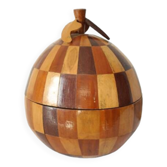 Coconut marquetry ice bucket 1950