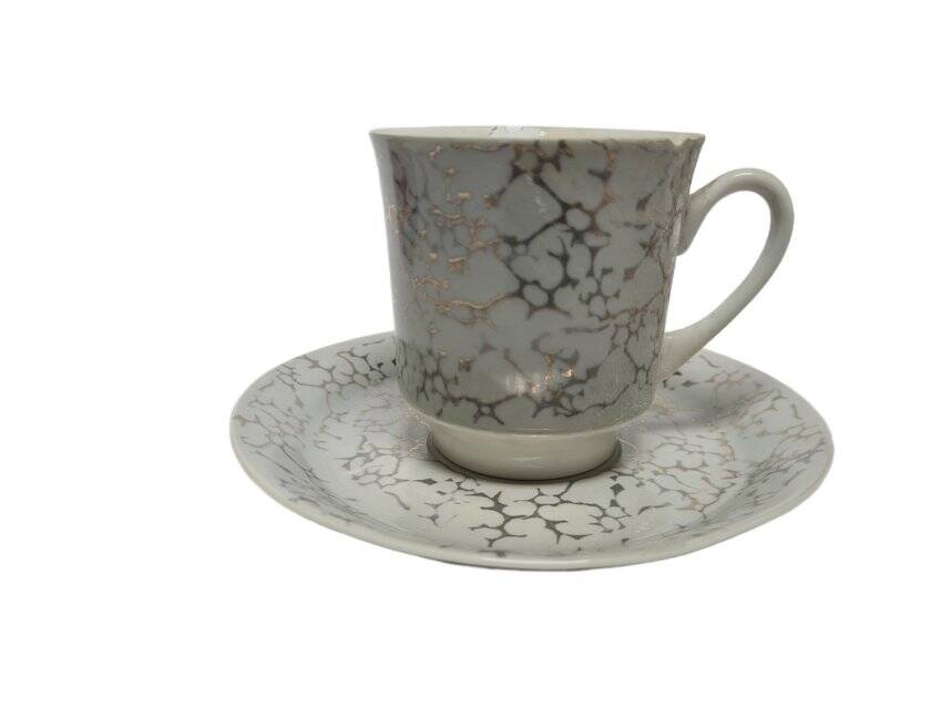 Vintage Polish cup and saucer from Wałbrzych Pottery, 1970s, set of 2