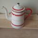 Red and white enamelled metal coffee maker