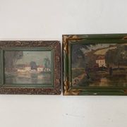 Paire de tableaux anciens
