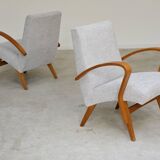 Pair of restored armchairs in large bouclette by Frantisek Jirak for Tatra 1960