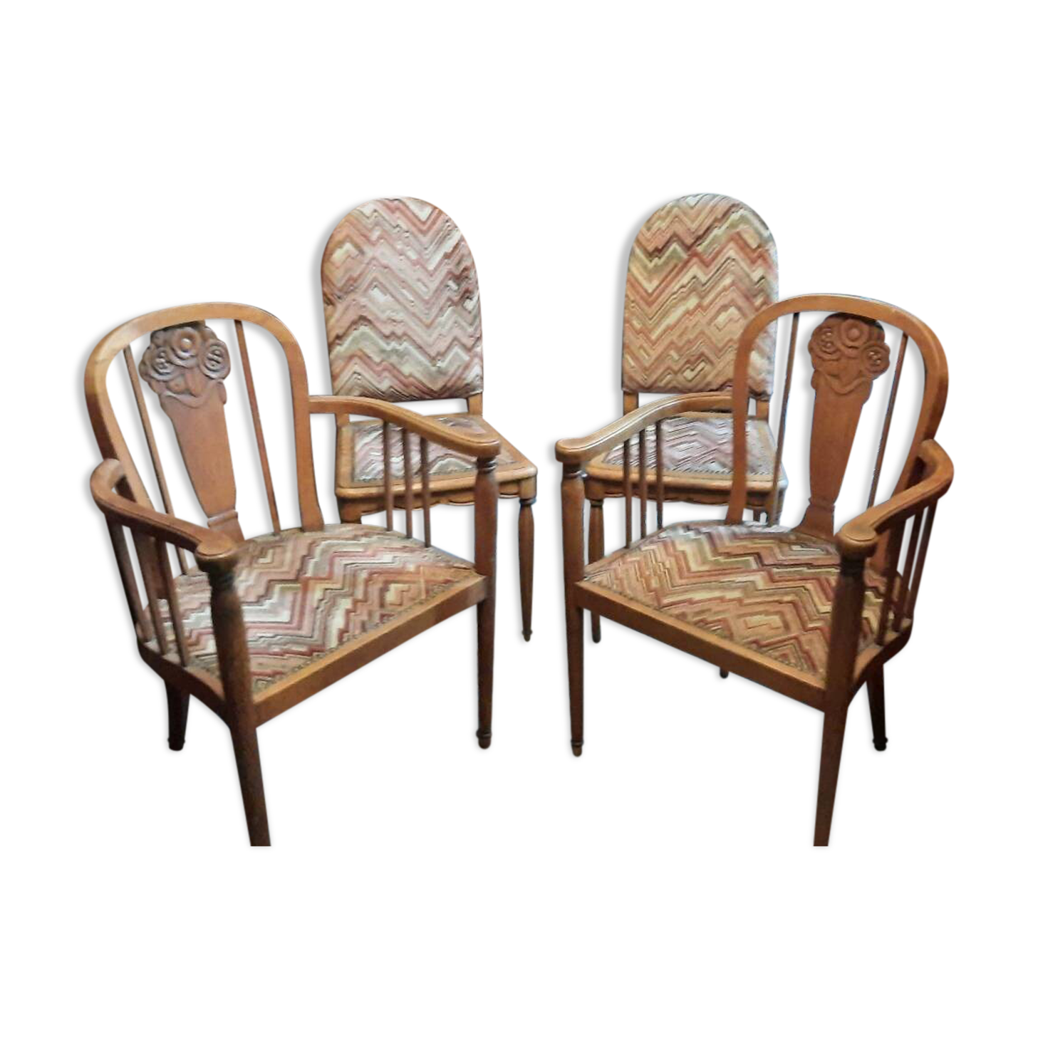 Art deco armchairs and chairs set
