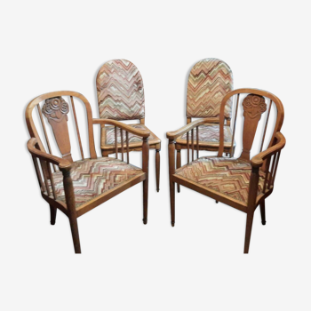 Art deco armchairs and chairs set