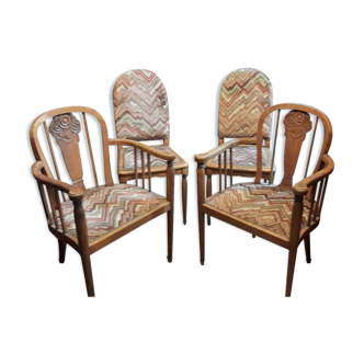 Art deco armchairs and chairs set