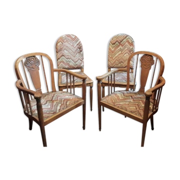 Ensemble fauteuils et chaises art déco