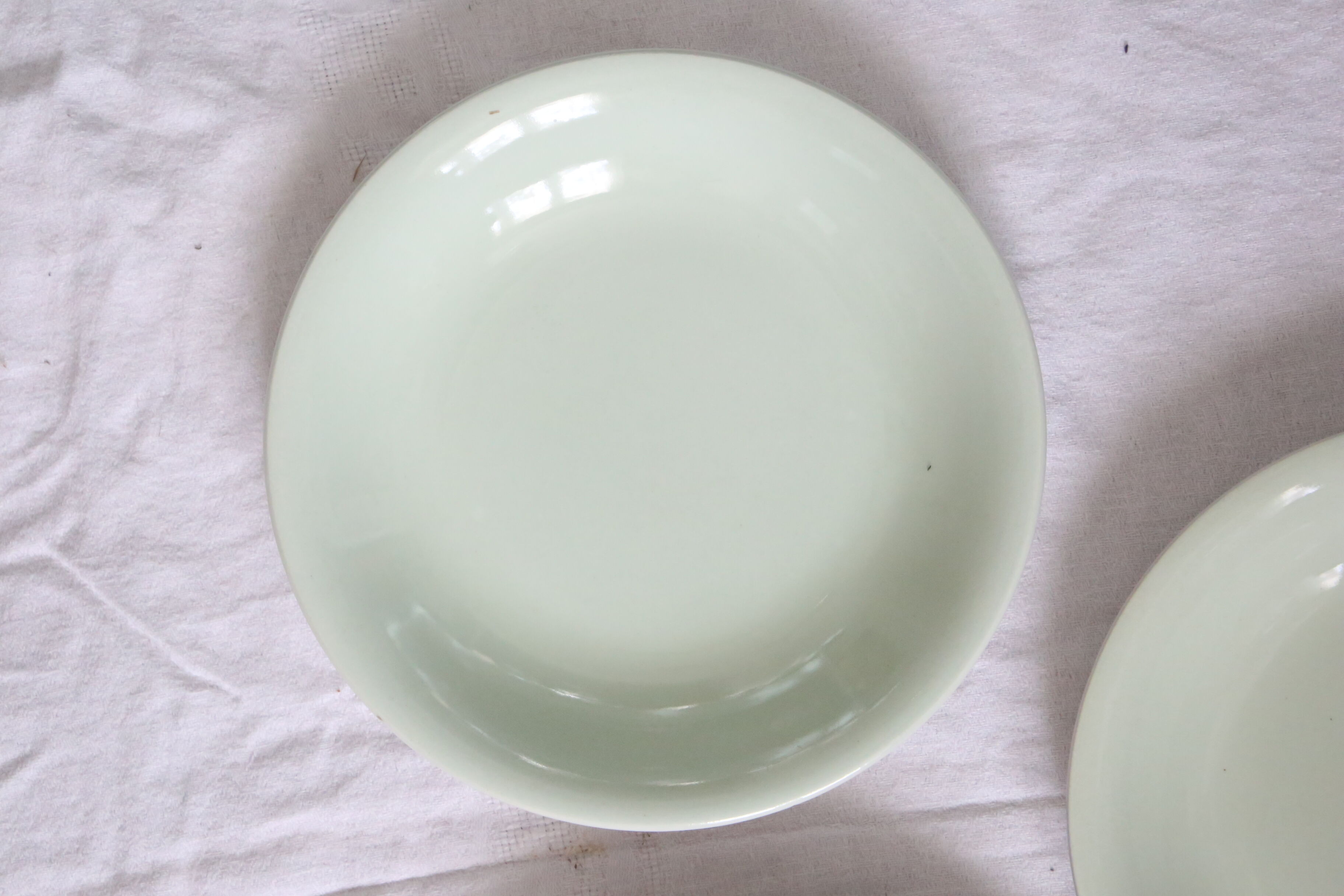 Set of 8 plates ceramic caps / hollows, Salins, vintage