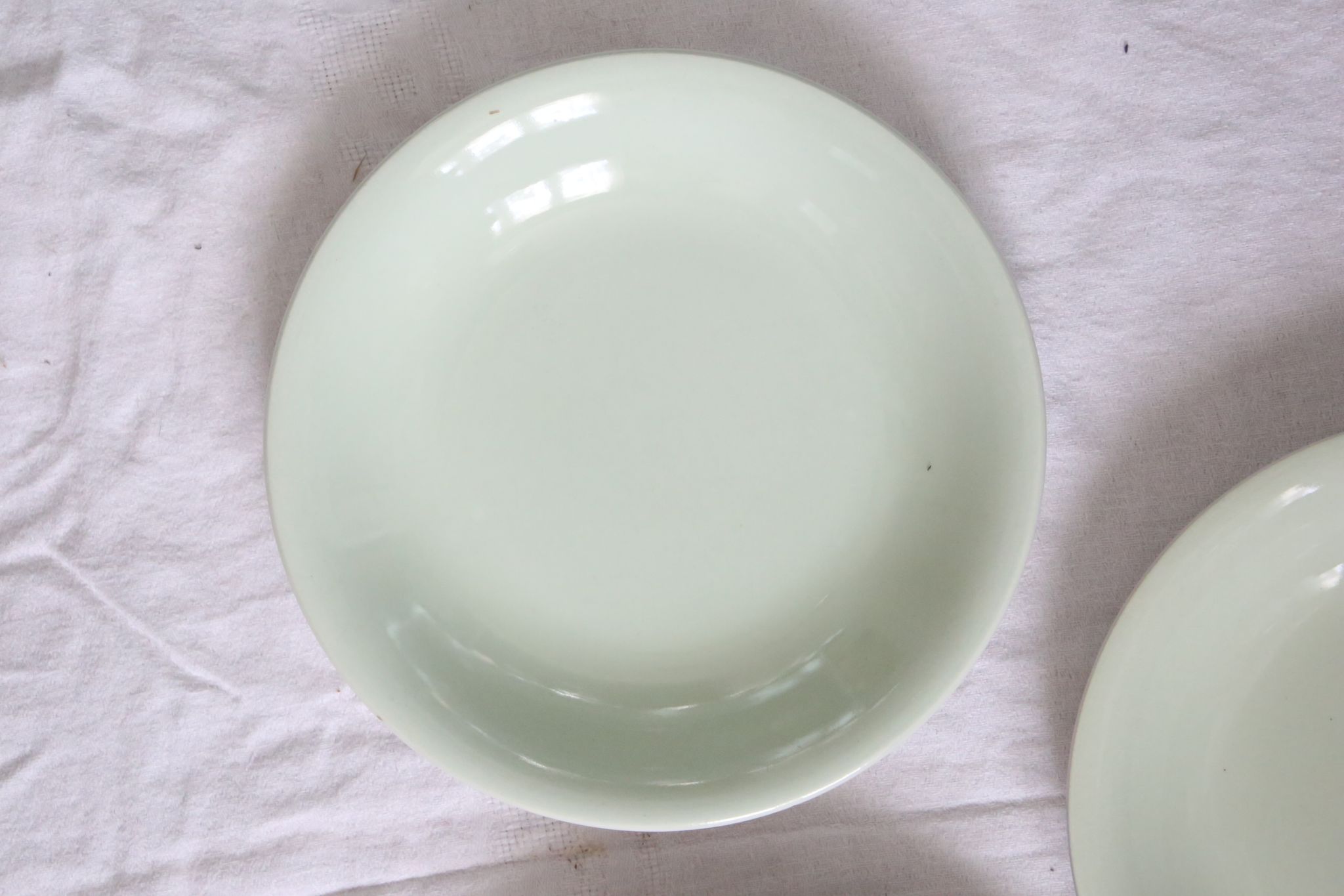 Set of 8 plates ceramic caps / hollows, Salins, vintage