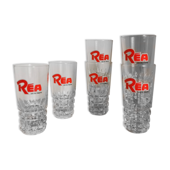6 vintage Réa glasses